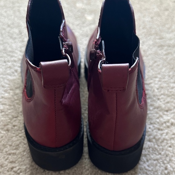 Franco Sarto Balin Lug Sole Chelsea Ankle Boots Red Maroon Chunky Women’s 10? - Picture 5 of 9